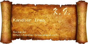 Kandler Irma névjegykártya