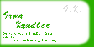 irma kandler business card